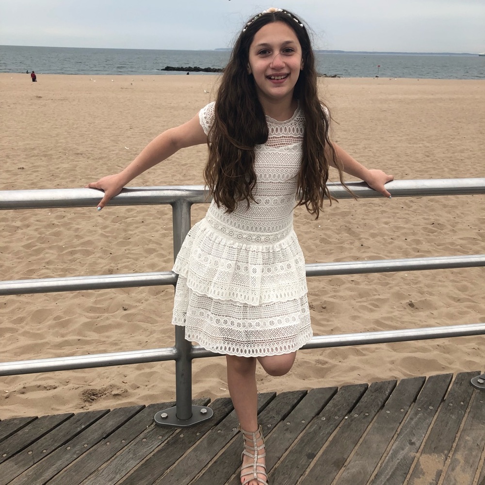 🔴Sold🔴 IKKS Cream Lace Dress Dress Size 12